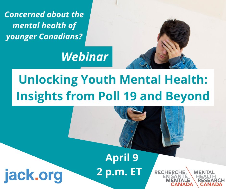 Young Canadians are facing several mental health challenges, according to our data. Learn which factors are impacting their mental well-being and how to support them on this insightful webinar. Together we can make a difference. bit.ly/3Tzdcg7 #Youthmentalhealth