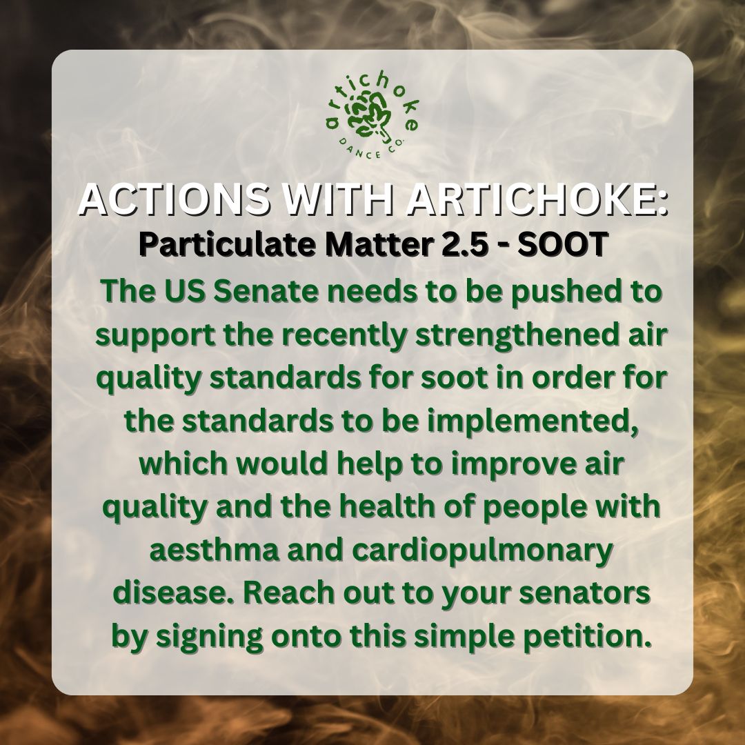 #ActionswithArtichoke! Did you know soot, a small particle in the air can have damaging health effects? This is why we need your help by signing this petition to push our senators to support recently strengthened air quality standards! earthjustice.org/brief/2024/soo…