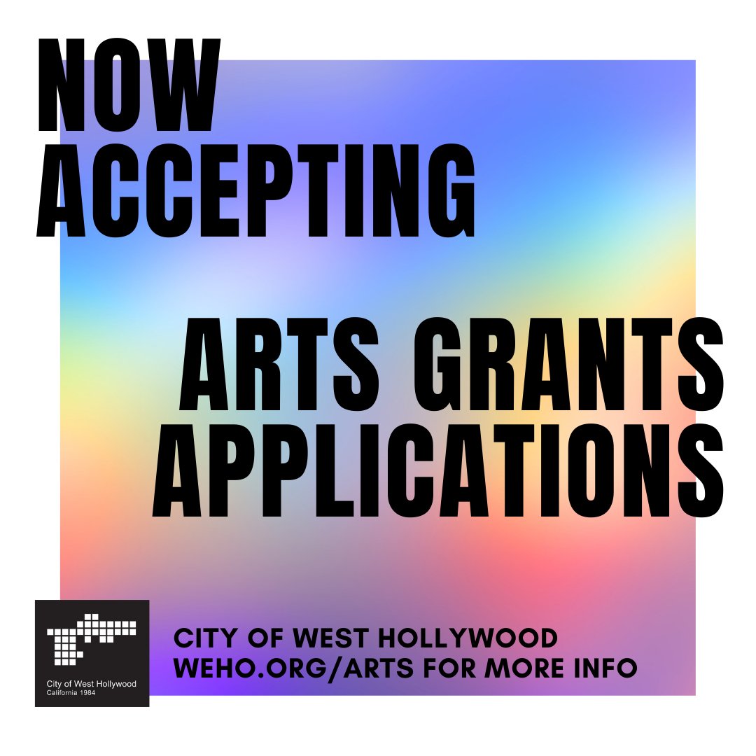 Our 2025 Arts Grant Program is now open for applications. We're offering: 🌟 Arts Project Grant 🌟 Community Arts Grant 🌟 TGI+ Arts Grant 🌟 WeHo Artist Grant Don't miss our virtual workshop on 5/22 to get all your questions answered. Apply by 7/1! ℹ️ go.weho.org/3xpaYZm