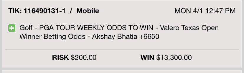 MattVincenziPGA's tweet photo. Cash that!!! Akshay gets it done and we’re back in the winner’s circle. 

Never a doubt!

Big tickets baby 💰 💰 💰 https://t.co/h4J5EyXP3x