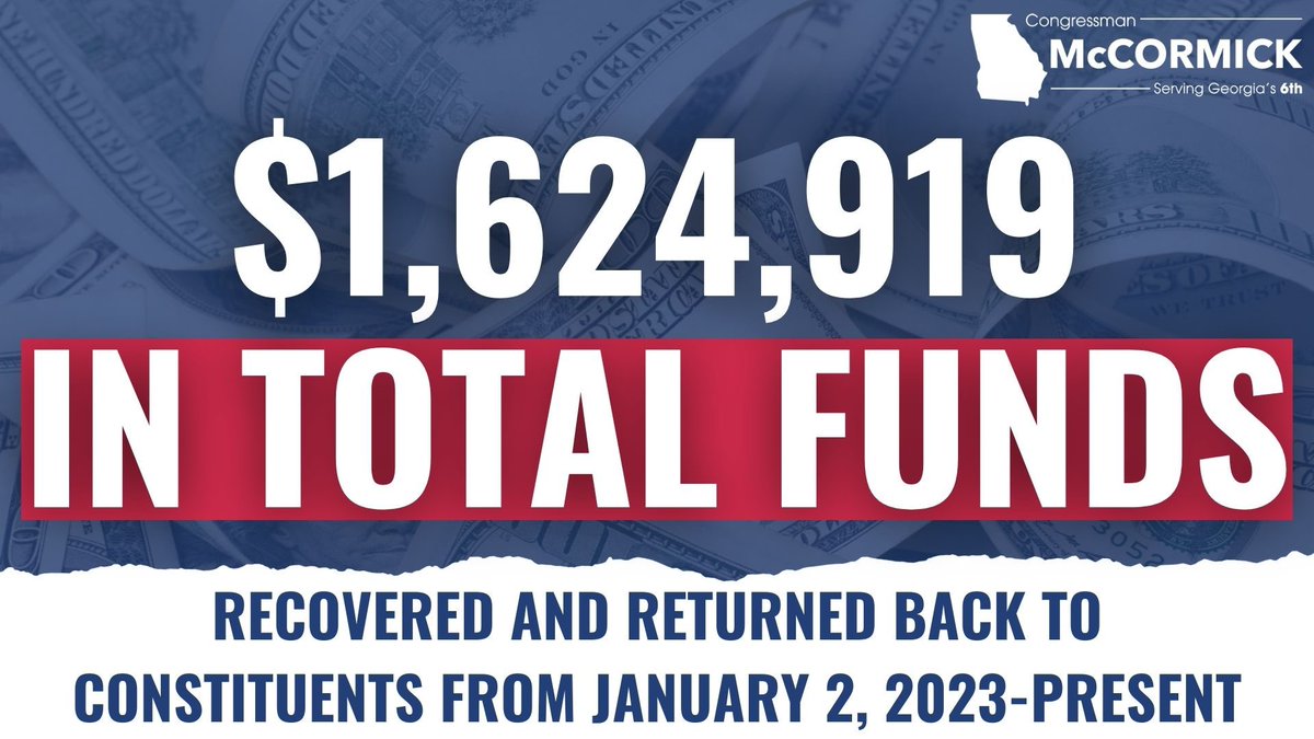 My district team has recovered more than $1,624,919 in funds which have gone back to constituents since I was sworn into office last year. We will always be here to serve you with anything you may need. Semper Fi