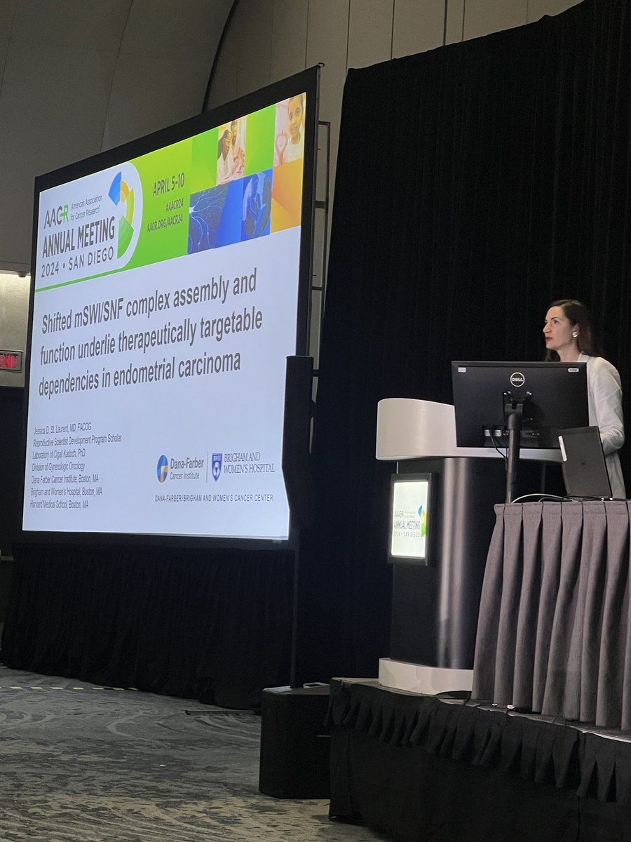 Thrilled to watch @Jstlaurent_MD from our @kadochlab and supported by @RsdpScholars present her fantastic new work on mechanistically dissecting and targeting mSWI/SNF #BAF complex remodelers in aggressive endometrial #cancers @AACR #AACR24 #aacr here in San Diego!