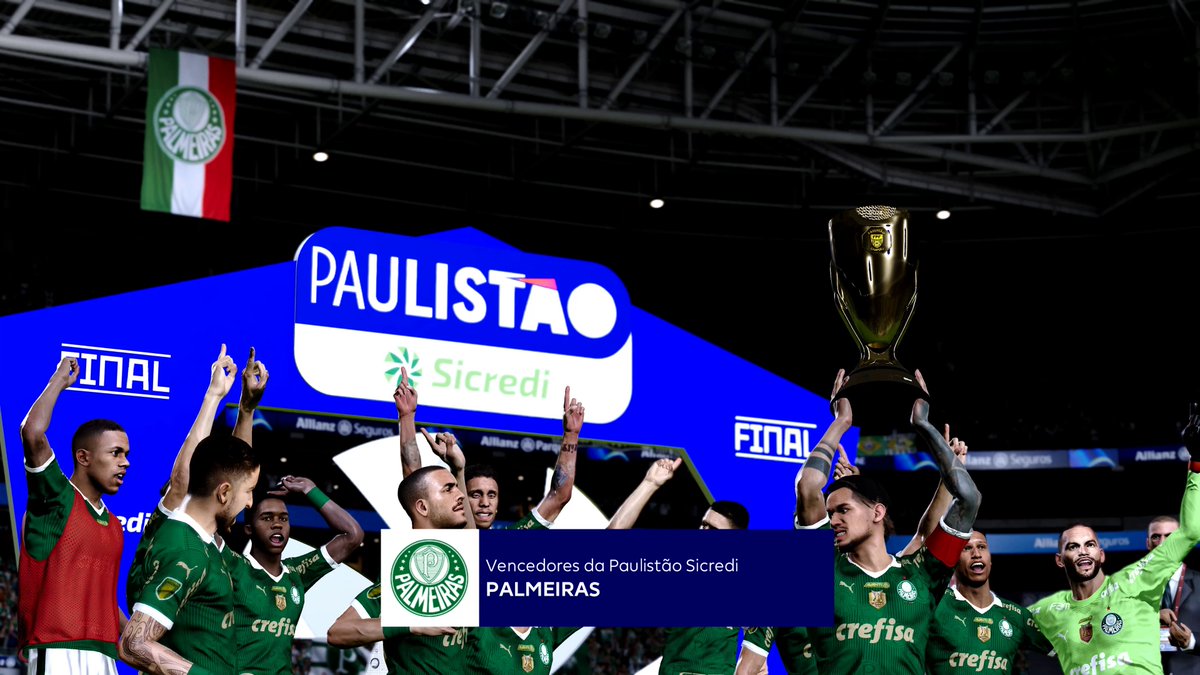 TudodePES's tweet photo. PES 2021 - PALMEIRAS CAMPEÃO PAULISTA 2024 - PATCH GOGOSZ 4.8
Vídeo Completo: https://t.co/qsjyRG2931
#palmeiras #paulistão2024 #gogoszpatch #SEP #PaulistaoNaRecord #PaulistaoNaCazeTV #PES2021 https://t.co/EKkyWRy4ag
