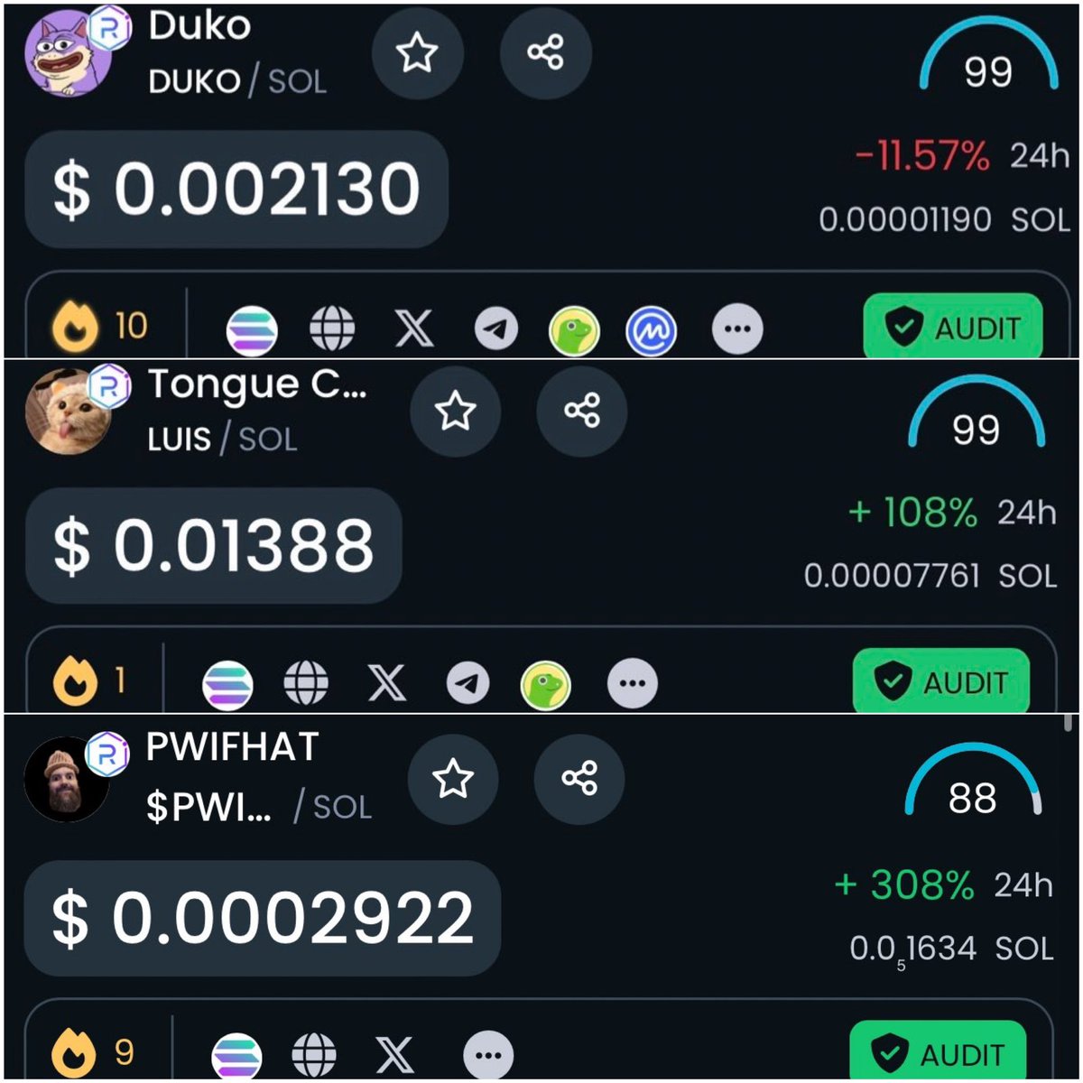 I’m just going to leave this here…

There’s a total of 10 HOT rankings available on <a href="/DEXToolsApp/">DEXTools</a> 

Three of them are:
<a href="/dukocoin/">DUKO</a> 
<a href="/TongueCatLuis2/">LUIS 👅🐈</a> 
<a href="/PWIFHAT69/">PWIFHAT</a> 

Talk about strength of a community.
<a href="/srpeters/"></a> <a href="/DegenPreacher/">Preach</a>