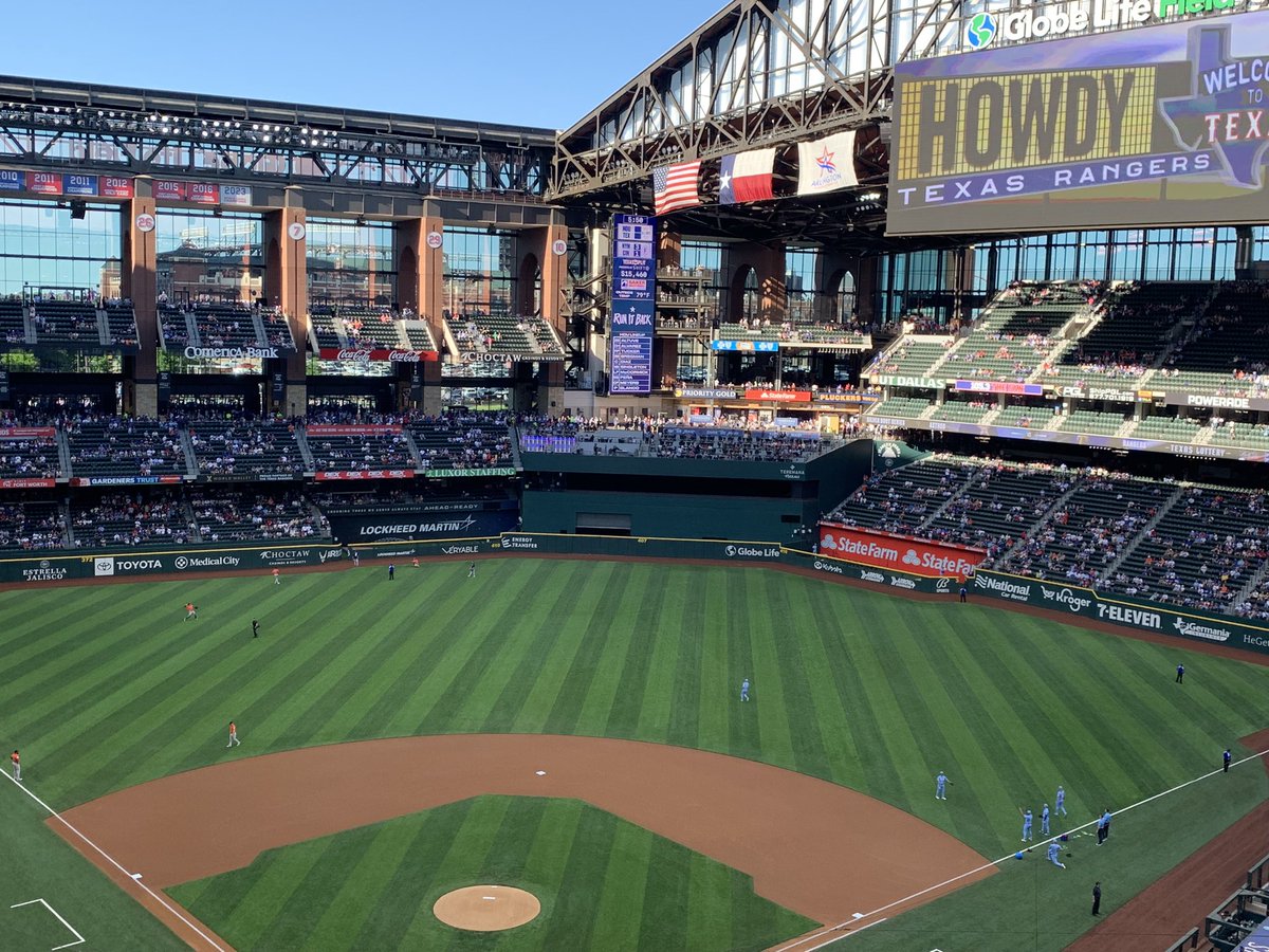 Update…the roof is now open! First time I’ve called a game here with roof open. FYI, still not a fan of this ballpark.