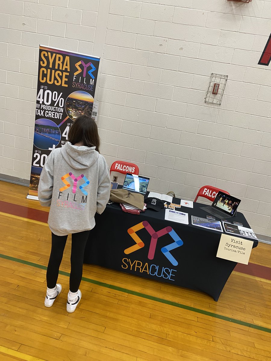 Thank you Fabius-Pompey Central Middle-High School for welcoming Visit Syracuse &amp; Visit Syracuse Film to their enriching career fair! Our team was happy to have the opportunity to share insights about careers in Film and Tourism with about 350 students in grades 6-12. #VisitSYR