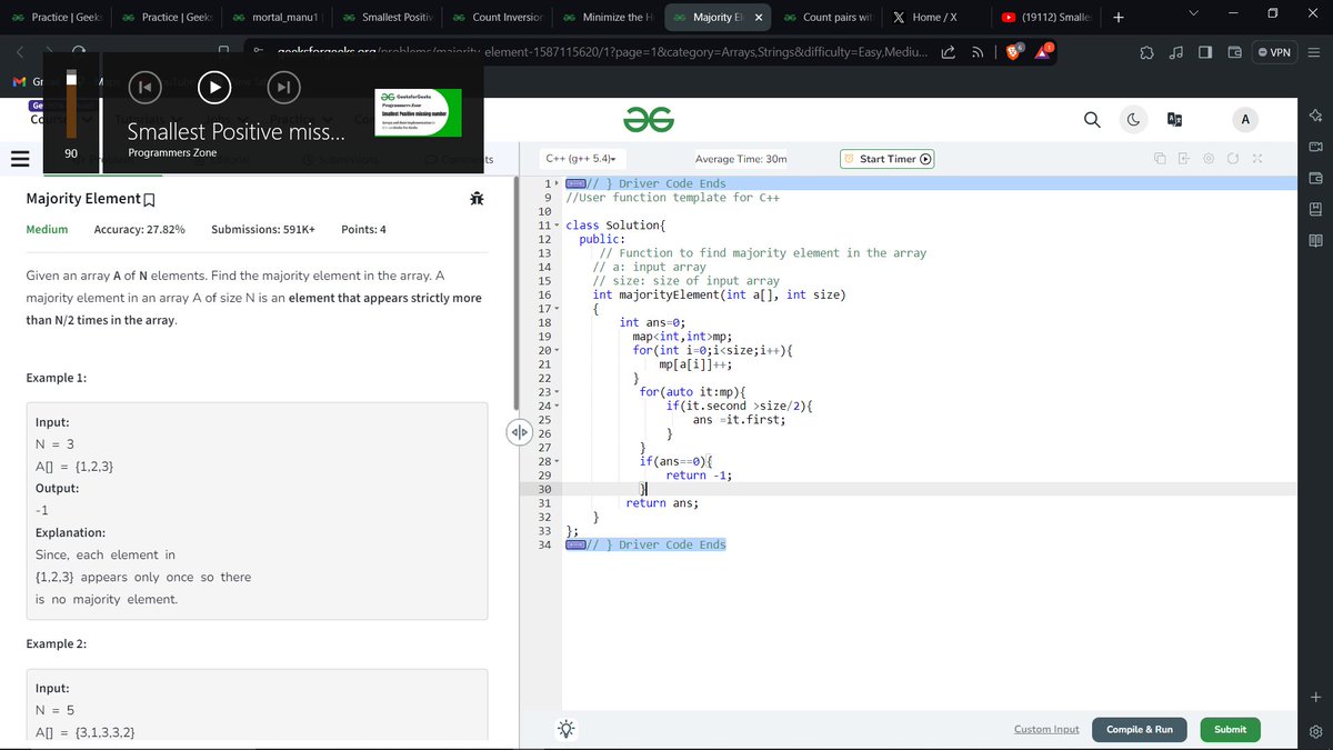 Aman_5684's tweet image. Day 10 of #50dayscodechallenge

✅ solve two question of the array

#codinglife #HARDWORK #DSA