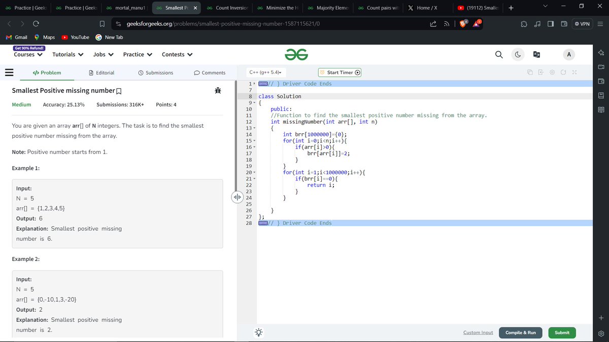 Aman_5684's tweet image. Day 10 of #50dayscodechallenge

✅ solve two question of the array

#codinglife #HARDWORK #DSA