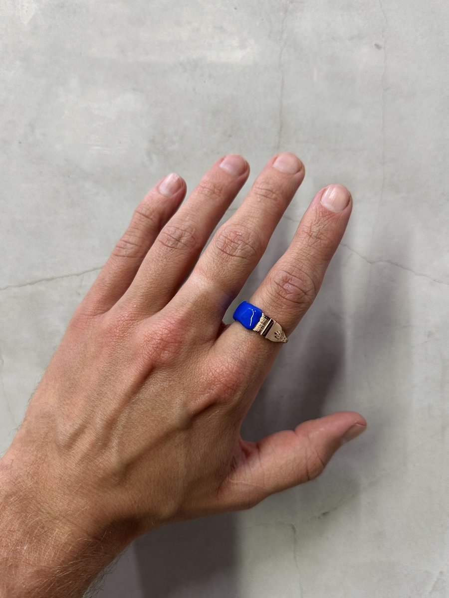 famineusa's tweet photo. “paintbrush” ring in 18kt. rose gold vermeil, estora blue. 

available now @ https://t.co/kOz0WHrMdD https://t.co/kJ7qWM7oA6