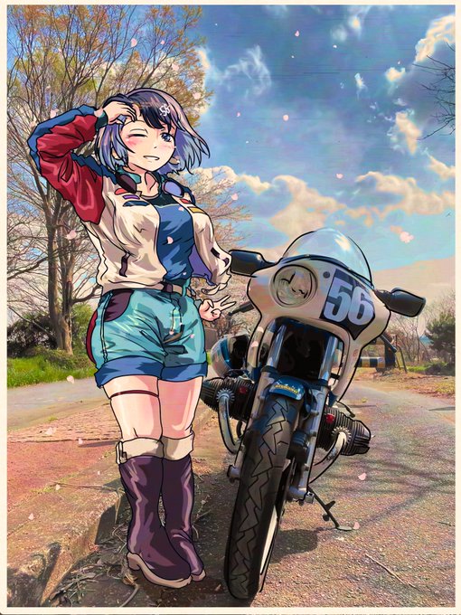 「バイク擬人化」のTwitter画像/イラスト(新着))