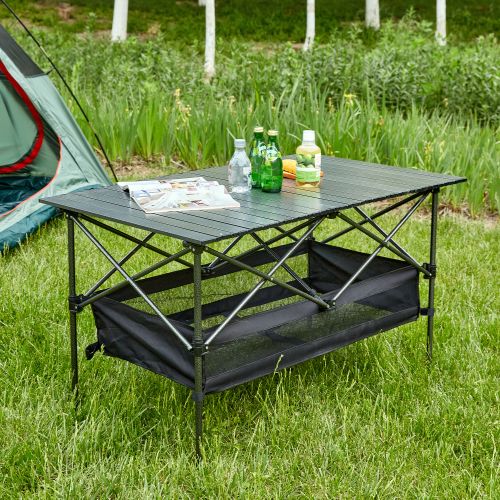 Picnic perfection anywhere you go!  This lightweight aluminum roll-up table folds up for easy transport & comes with a carrying bag. Perfect for outdoor adventures, relaxing at the beach, or backyard BBQs! Shop now at sunlitbackyardoasis.com.
#PortablePicnics #OutdoorEssentials