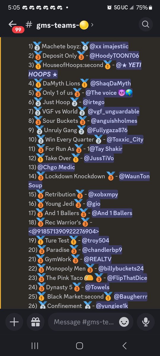 Ok, everyone, we would like to congratulate the teams that moved from tier🥉 to tier 🥇 team <a href="/TheDynasty2k/">T H E D Y N A S T Y 2 K</a> moved up.
Teams that moved from a tier 🥉to a 🥈 <a href="/YoungJedi2k/">YoungJedi</a> <a href="/DaMyth2K/">DaMyth</a> Retribution <a href="/diningpinktaco/">Dining in the Pink Taco</a> 
Congratulations 🤝 👏 🎊🎊🎉🎉🥳🥳 <a href="/BlkFrankWhite1/">TheBlkOne</a> <a href="/yeynotgaming/">LVI YEY</a>