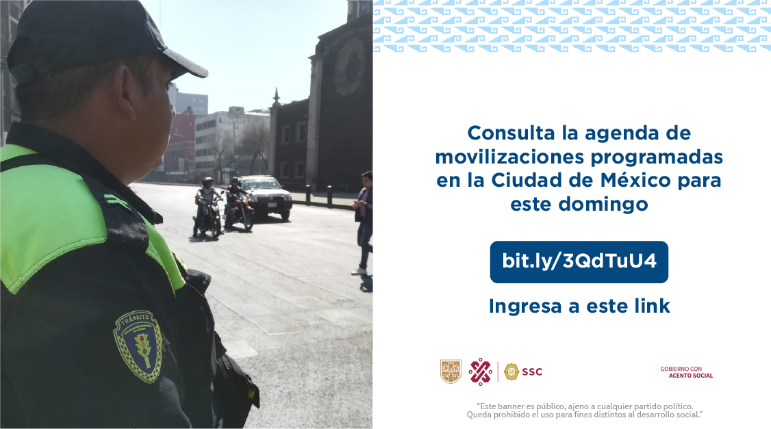 #CiudadSegura | 📱 Consulta las movilizaciones programadas para este domingo 14 de abril en la #CiudadDeMéxico. #SomosSSC 🚔🔎 Ingresa a: bit.ly/Agenda-Movi