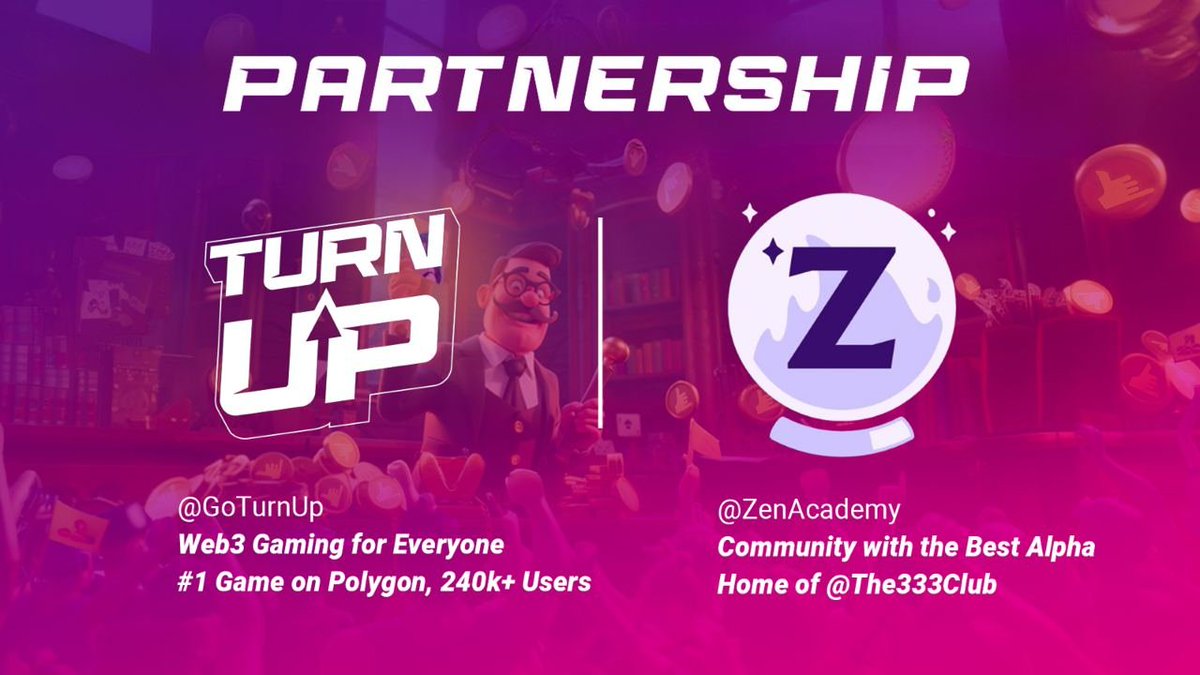 We're thrilled to announce our partnership with @GoTurnUp as one of their ecosystem partners! Together we're pushing the boundaries of Social GameFi. For more information on how you can get involved head to our Discord 👇