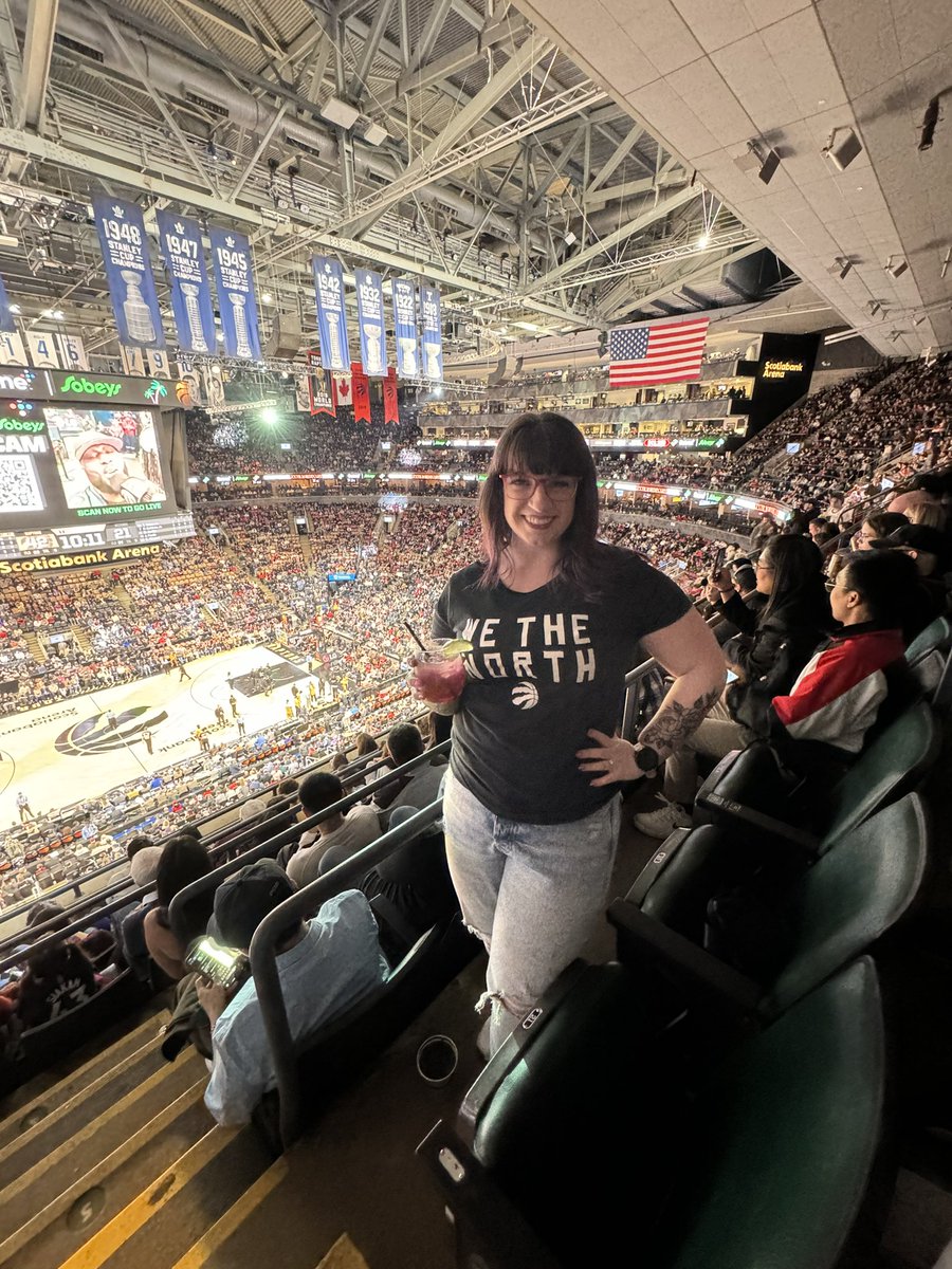 I am so happy 😭 <a href="/Raptors/">Toronto Raptors</a>  #FirstGame #WeTheNorth