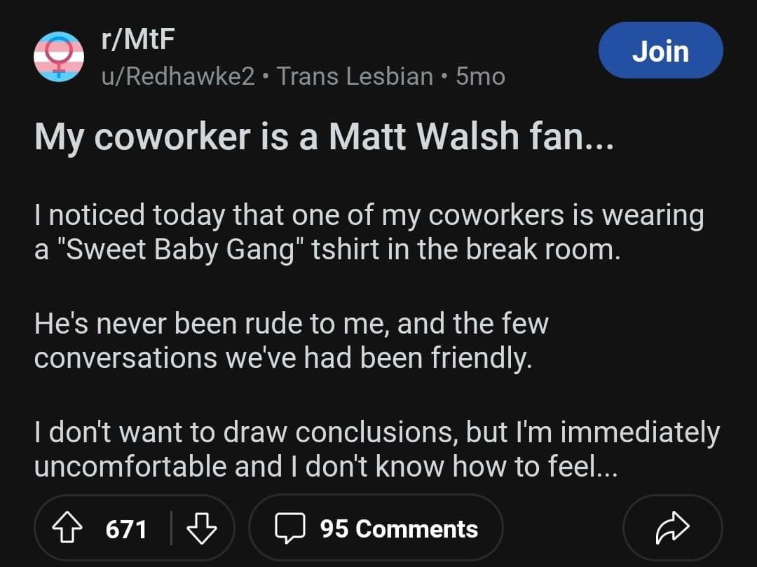 Little does this person know that they are being judged by @MattWalshBlog