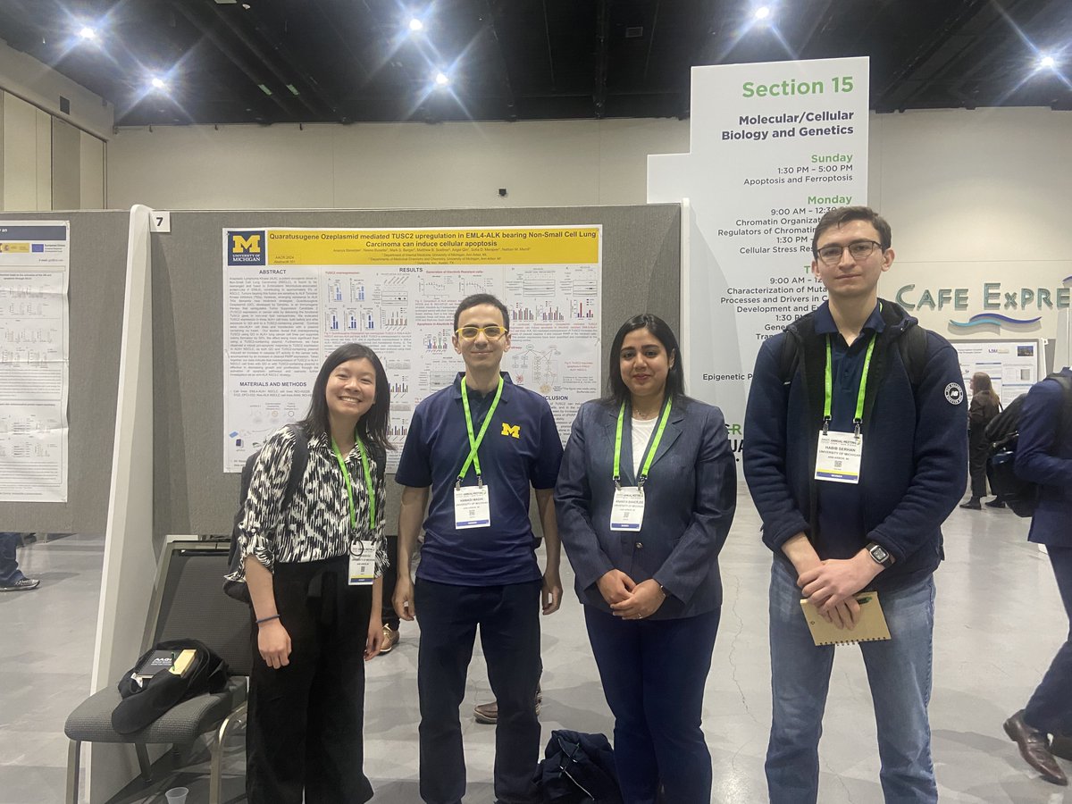 #RogelCancer researchers and @UMich students from @sofiamerajver's lab at today's #AACR24 poster session!