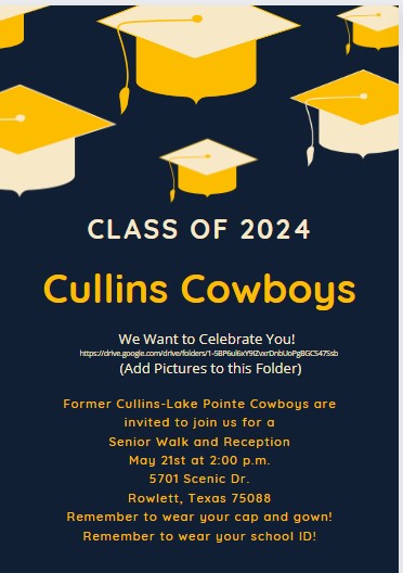 📣Calling all 2024 CLP Seniors! 📣 We are looking forward to celebrating you at the CLP Senior Walk on May 21st at 2:00 p.m. Be sure to wear your ID badge, cap and gown! Be sure to add some pictures to the google folder for our slideshow! #loveclp