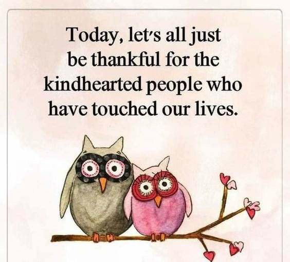 Today, let's all just be thankful for the kindhearted people who have touched our lives.