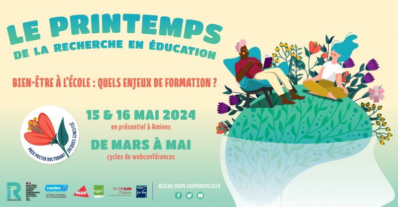 Le @ReseauInspe organise du 18 mars au 16 mai 2024 la 10ème édition du Printemps de la Recherche en Éducation sur le thème : « BIEN-ÊTRE À L’ÉCOLE : QUELS ENJEUX DE FORMATION ? ». reseau-inspe.fr/printemps-de-l…