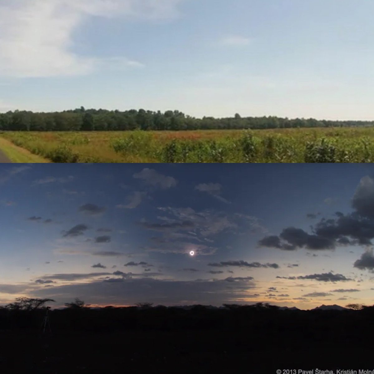 A partial #SolarEclipse does not plunge our area into darkness. In fact, your eyes won’t perceive much change in the level of sunlight. Look at these photos, bottom is a total eclipse (dark, like twilight) top 99% coverage (not dark.) Our area is 90% max. Thanks @CecilyTynan