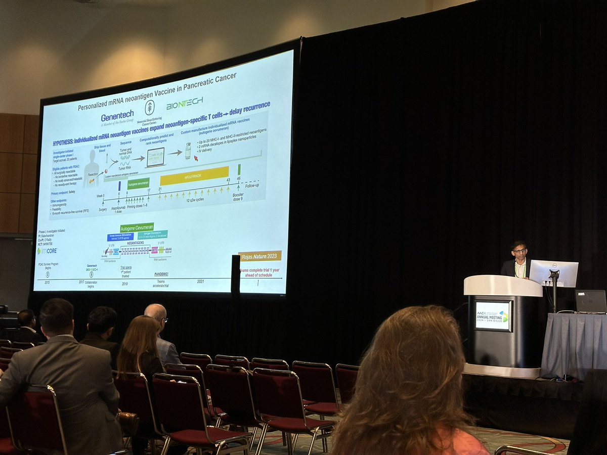 . @SU2C Convergence® researcher @TheVinodLab @MSKCancerCenter is presenting research on personalized vaccines and pancreatic cancer #StandUpToCancer #AACR24