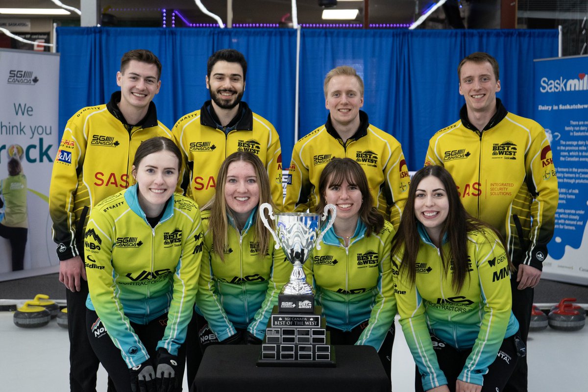 🏆🏆 Congratulations to the 2024 @SGI_CANADA Best of the West presented by @SaskMilk Champions! 🏆🏆 Men’s Champions | Team Wiebe | MB 1 🥌 Women’s Champions | Team Marks | WC 1 🥌 #BOTW2024 | 🗻⛰️🌾🦬🃏