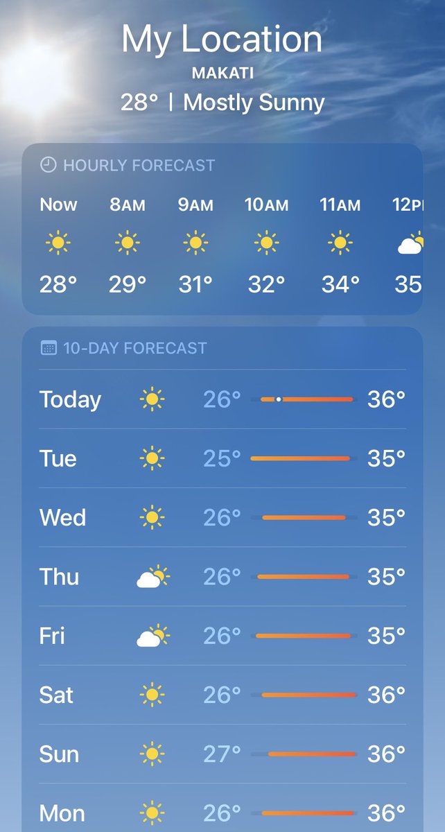 Long overdue family time in the Philippines for the next 10 days. Gonna have to re-adjust to this weather, which at least looks consistent all week.