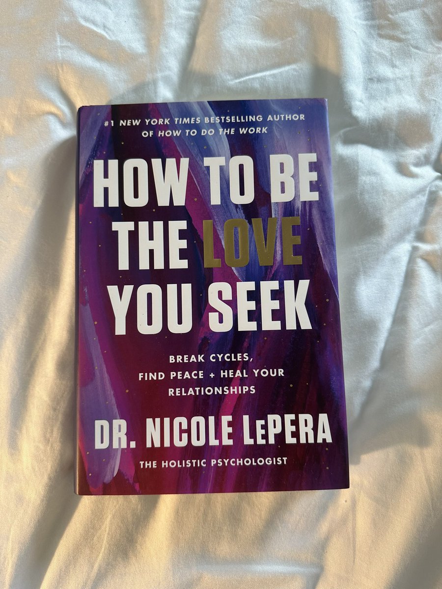 In hopes of healing the sadness I feel in my heart today, I started reading “How To Be The Love You Seek” by Dr. Nicole LePera This is the 3rd book I’ve read of Dr. Nicole’s and I’ve healed tremendously Thank you for sharing your wisdom with the world 🫂 This is a book…