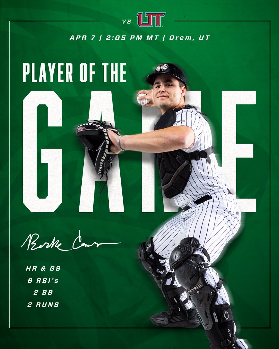 UVUbsb's tweet photo. Burke is your Player of the Game!!

#GoUVU | #ValleyForged https://t.co/QYGm8ntthQ