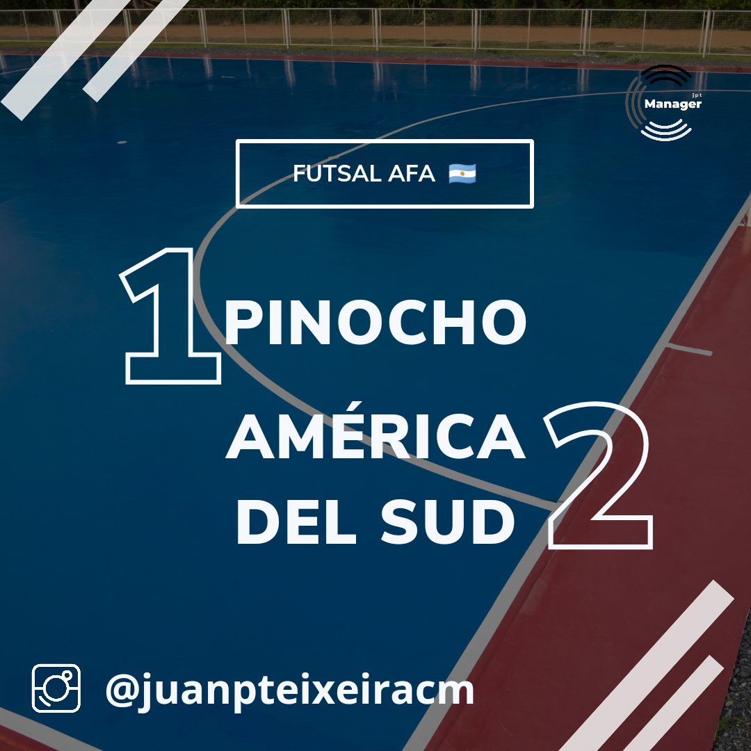 #FutsalAFA ⚽️🇦🇷 | #Fecha4

#AméricadelSud (10) le ganó por 2-1 a #Pinocho (7) y alcanzó a #Boca en la cima del futsal.

#futsalargentino #futsal #afa #pinochofutsal #américadelsud #afafutsal #vivimosfutsalafa #pasionfutsal #adostoquesfutsal