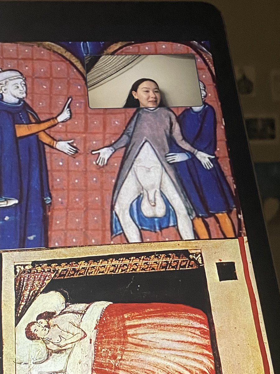 giving my final presentation on 11th-15th century aphrodisiacs and did not realize where my zoom window was placed 😐😭