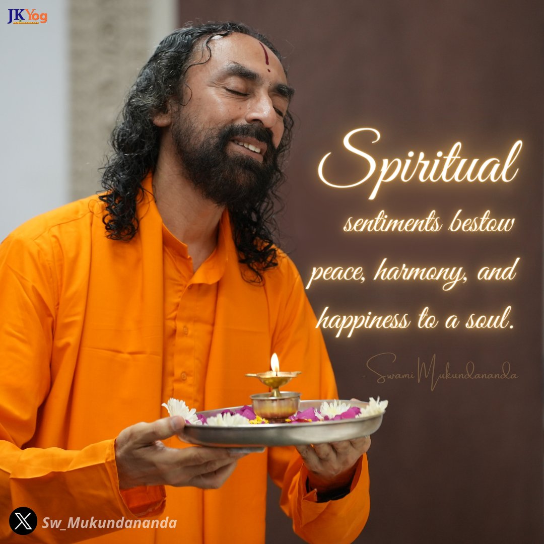 Spiritual sentiments bestow peace, harmony, and happiness to a soul. #SwamiMukundanandaQuotes #SpiritualLiving #Innerpeace