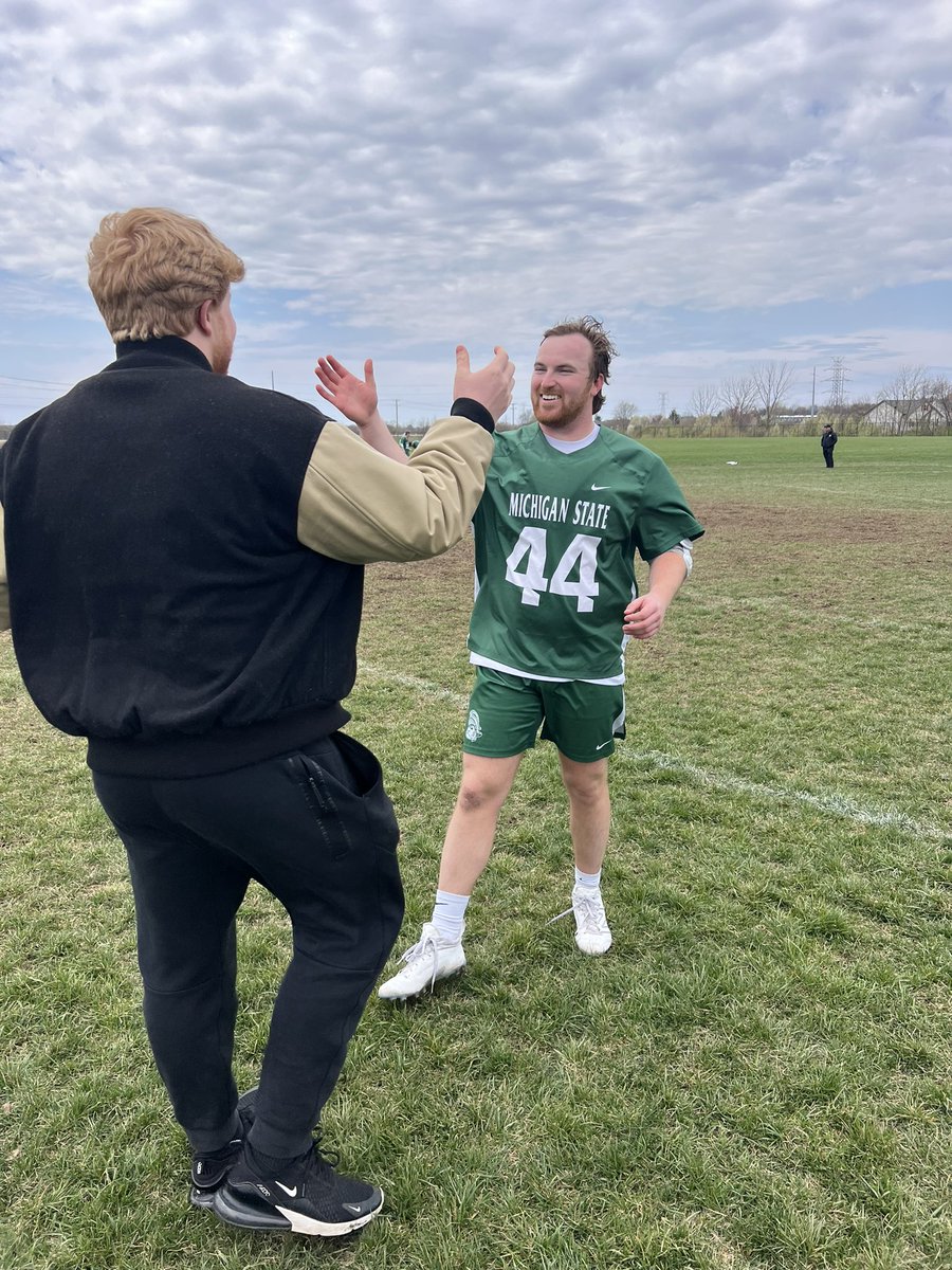 WohlwendMichael's tweet photo. @robertpomazak @SCNAthletics @scn_lax @ben_furtney @BlakeWohlwend 
Big red “aka furt down” came out to support his former SCN football state teammate!
Good luck 🍀 in the fall. https://t.co/i7cP2qWW3v