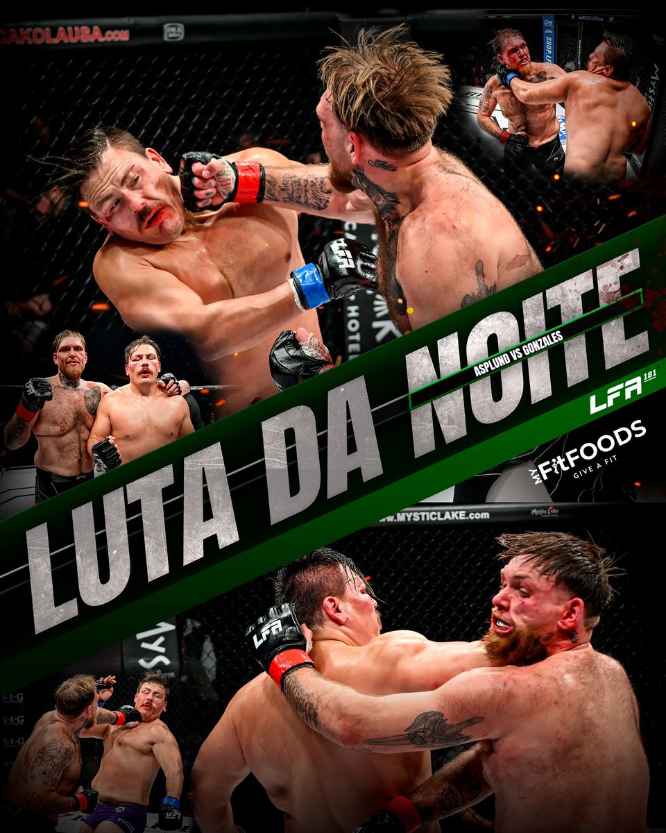 #LFA181 Luta da Noite🔪💥 Asplund vs. Gonzales levam pra casa o Título de Melhor Luta da Noite do #LFA181 ℹ️: 115 votos, resultado no IG.