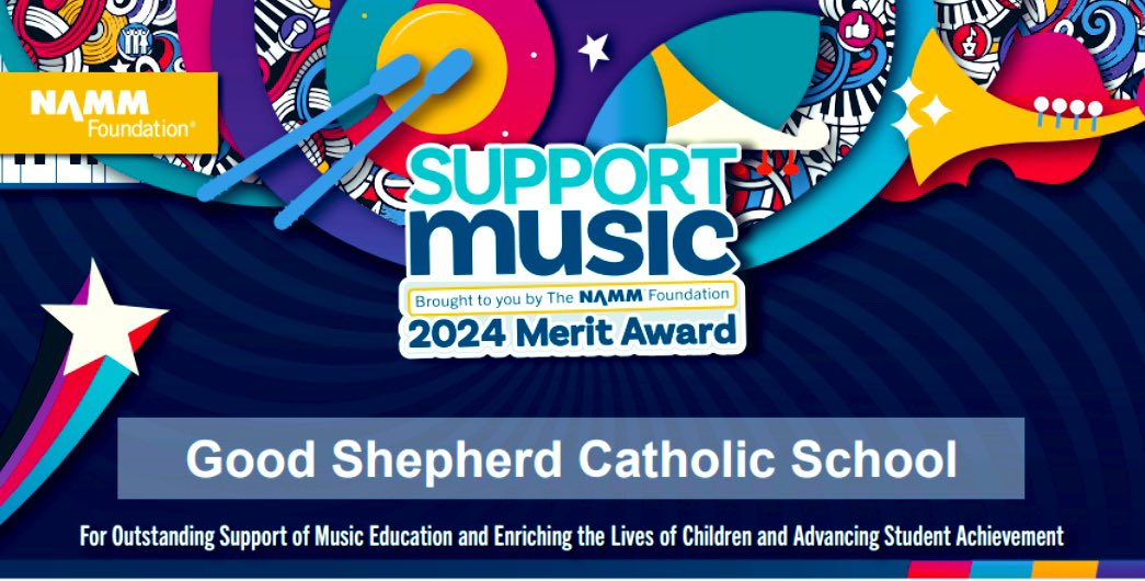 This is Good Shepherd’s 5th year in a row of receiving the SMMA award recognizing individual schools that demonstrate outstanding achievement in efforts to provide high quality music education to all students! #NAMMFoundation #STREAM #GSBH