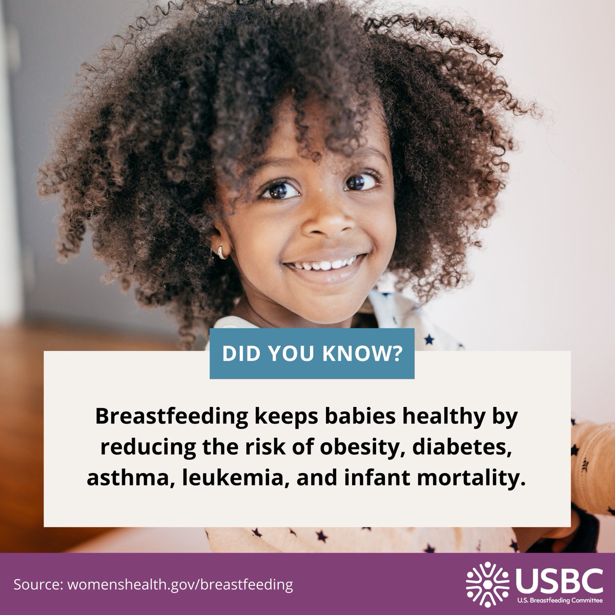 Happy #WorldHealthDay! 🌎 Did you know? #Breastfeeding keeps babies healthy by reducing a myriad of health risks including obesity, diabetes, asthma and leukemia.