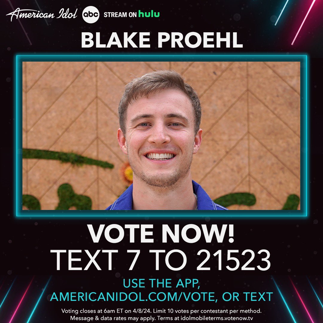 BlakeProehl's tweet photo. Tonight is the night guys!! Voting starts now!!! Thank you guys for all the support🖤 #idol https://t.co/QgAVJvGg8i
