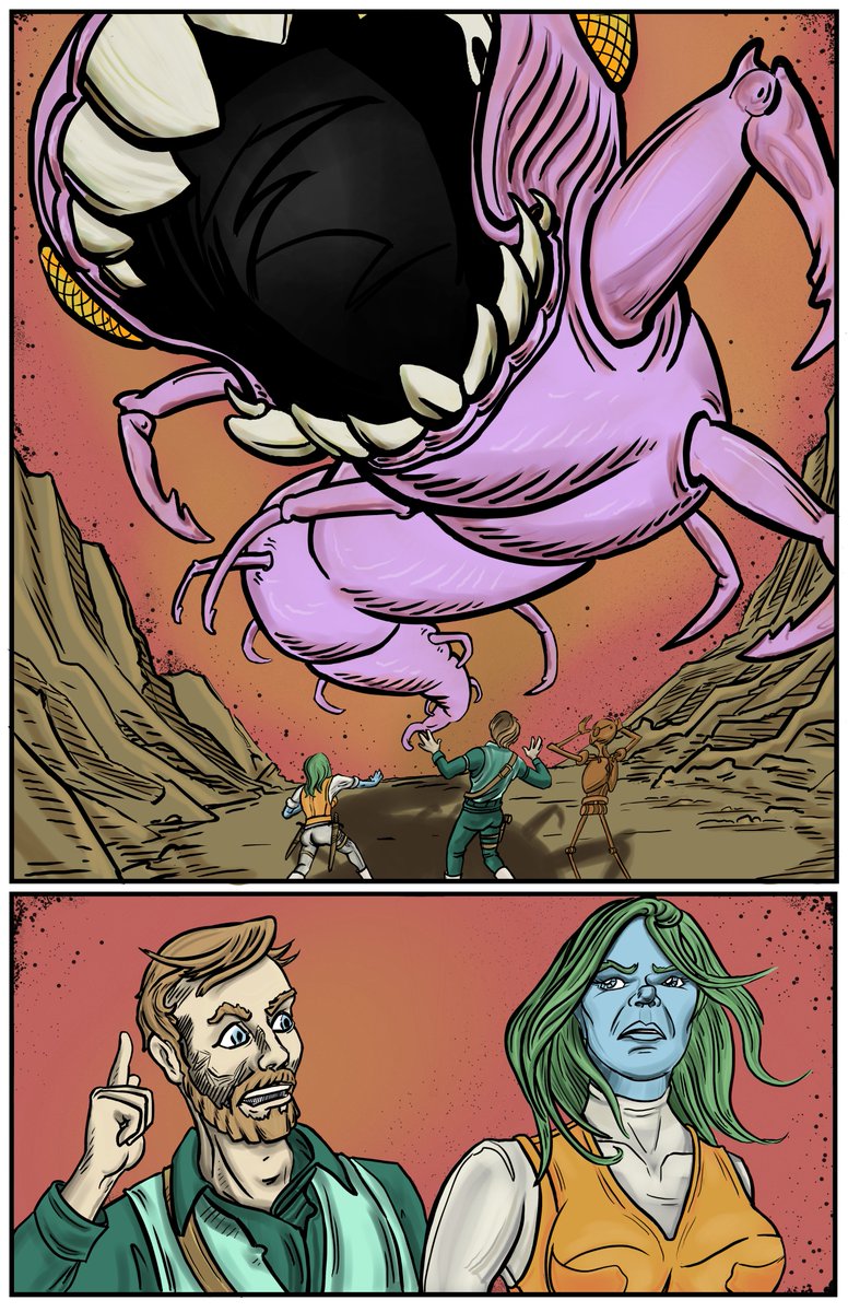 Sharing more of @TheGoodKarly 's great design sense with color and edits along with @RobJonesWrites fantastic lettering that goes into our Psychedelic Space Opera written by @stuperrins we call Cosmic Debris #art #comics #scifi #spaceopera