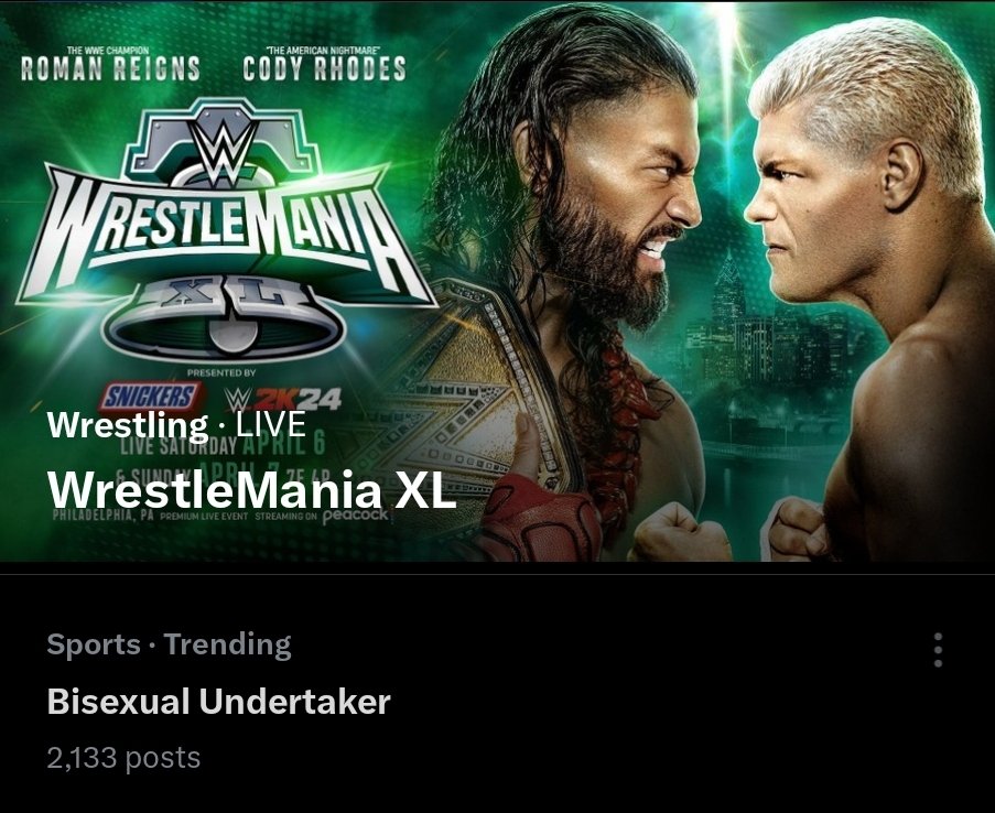 Absolutely hilarious people call Damian Priest the #BisexualUndertaker 😂 #WrestleMania