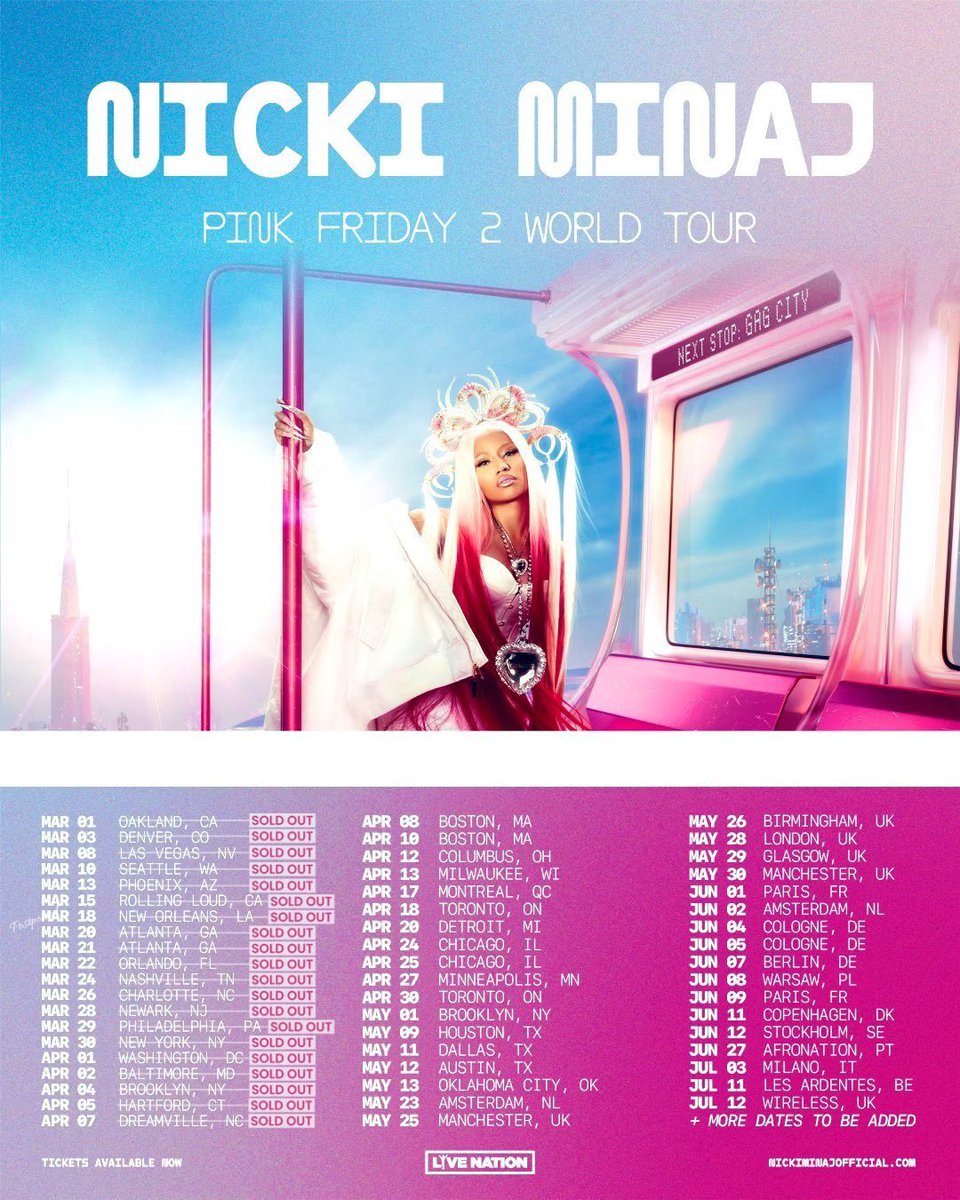 .@NICKIMINAJ sells out her 20th consecutive show from the ‘Pink Friday 2 World Tour’ at Dreamville Fest.