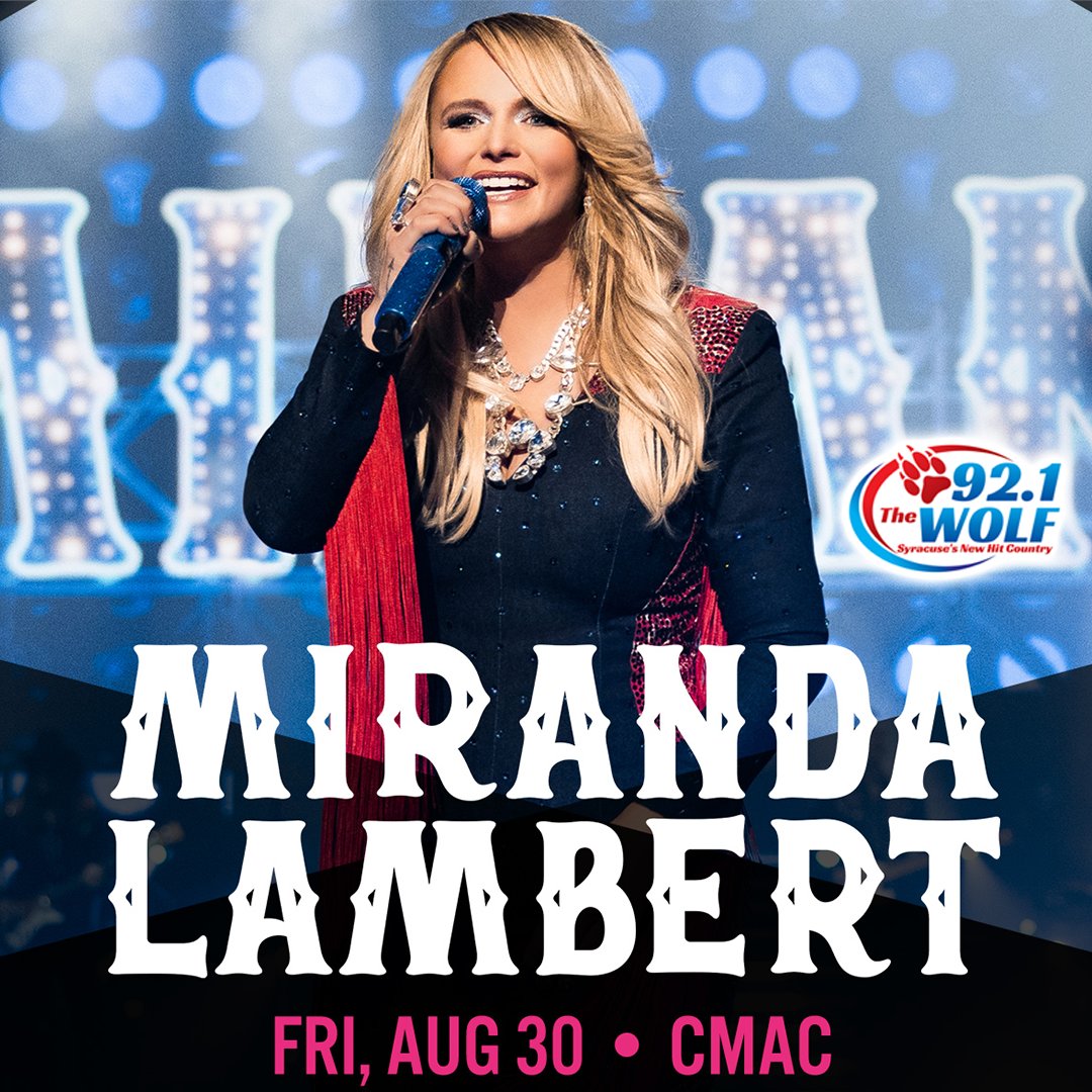 .@mirandalambert is coming back to our area! She'll be at @cmacevents, Friday, August 30th! Find out on-sale information, as well as how you can WIN YOUR TICKETS with 92.1 The WOLF all this week here: bit.ly/WOLFMLCMAC24