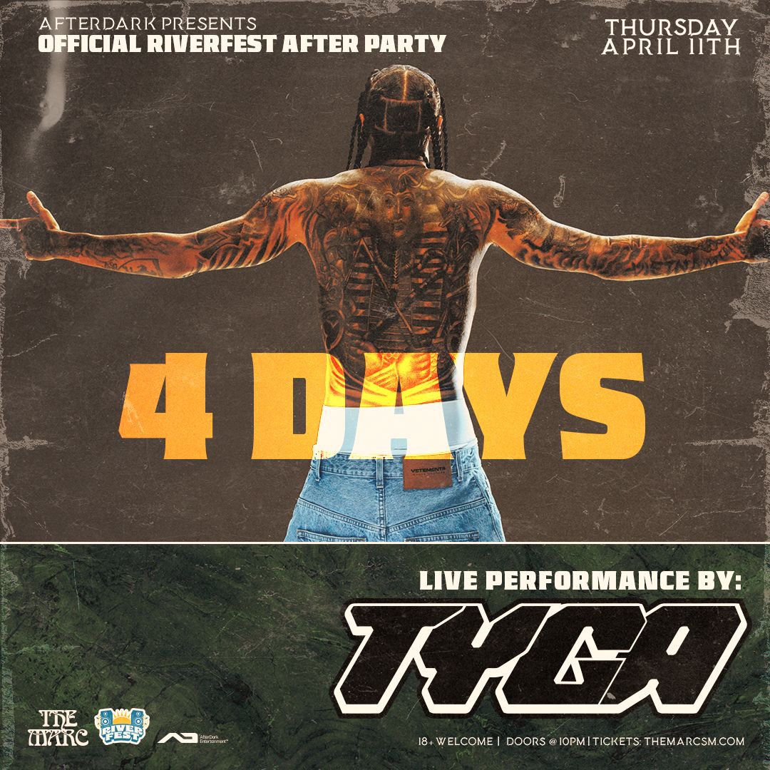 UPCOMING🗣️ We got 4 DAYS⏰until THE @Tyga comes to The Marc stage🤯 Get your tickets to the ultimate after party NOW🎉🎫