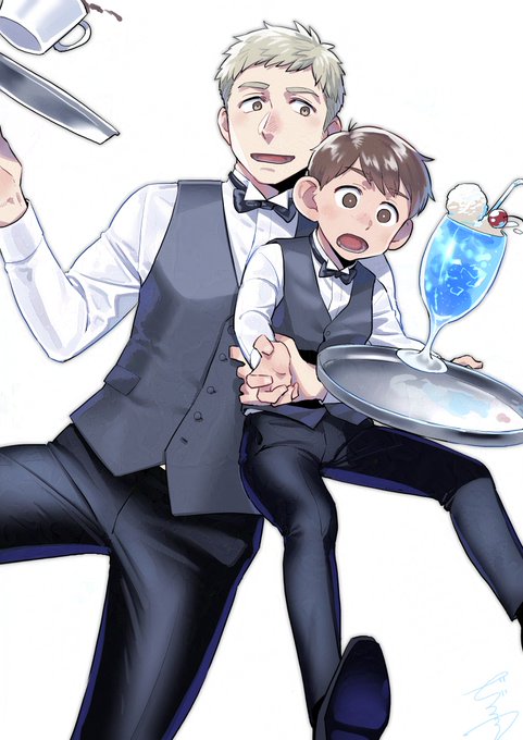 「multiple boys waiter」 illustration images(Latest)