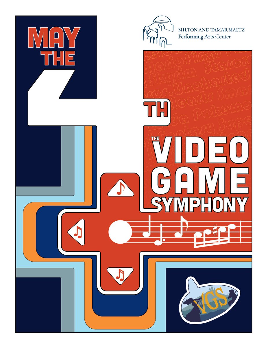 VG_Symphony's tweet photo. The Video Game Symphony is so excited to present some absolutely incredible music performed by all of our absolutely incredible musicans at the Maltz Performing Arts Center in a few weeks.

As a reminder, this concert is FREE for all to attend! 

See you all on the 4th! https://t.co/am13dbUdUY