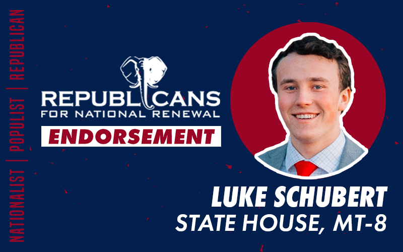 RNRenewal's tweet photo. “@LukasSchubertMT is a young America First leader who is stepping up to provide better leadership within the Montana state legislature. Schubert’s opponent is RINO Tony Brockman, a tax hiking, illegal immigrant-supporting establishment Republican.”
– @MarkIvanyo https://t.co/K6YheEy05B