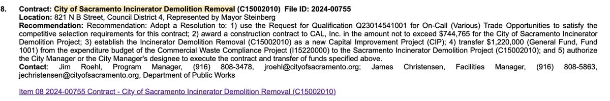 DaytonPubPolicy's tweet photo. For Sacramento area residents who want to ask the Sacramento City Council to delay demolition of the city's 1925 incinerator, the demolition contract is Item 8 on the consent calendar for the Tuesday, April 9 meeting at 5:00 pm.
https://t.co/Ip3cNf0RW1
Better move fast... https://t.co/wfRfELt6lj