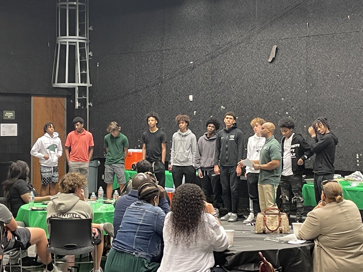 Staley Boys Basketball Junior Varsity team at the end of season banquet enjoying the fellowship and the success of another great year. Thanks Men!!!!!!