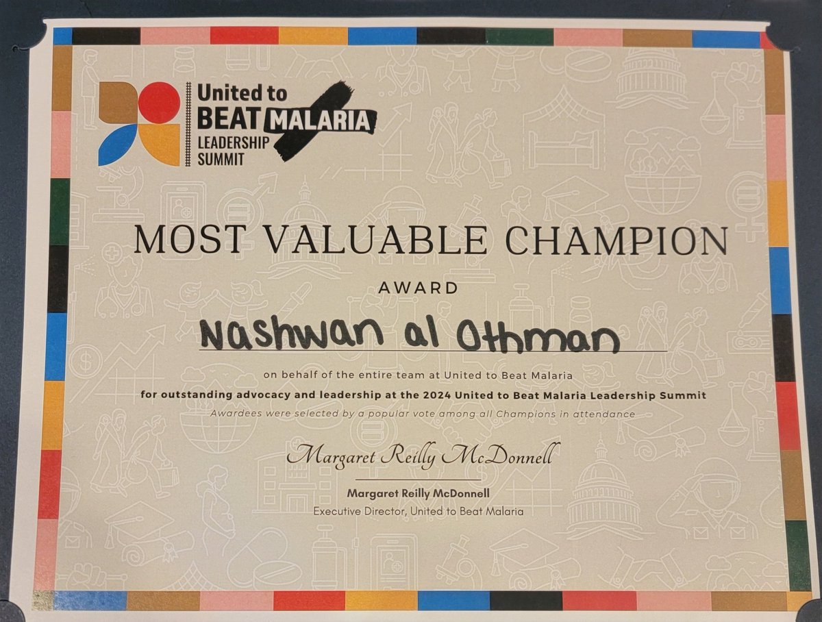 When you believe in the #team, the team will believe in you, thank you for all @unfoundation @beatmalaria fellow champions for voting me as your Most Valuable Champion, I will do my best to fill those shoes. @UNAUSA @ShotAtLife #BeatMalaria #SDG3