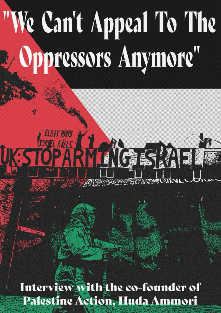 JuraBooks's tweet photo. Today’s zine of the day is ‘We Can’t Appeal to the Oppressors Anymore’ Interview with the co-founder of Palestine Action, Huda Ammori

Read online at https://t.co/wqE06bSb1t or pick up a copy in store. https://t.co/3a9Z63Ikn4